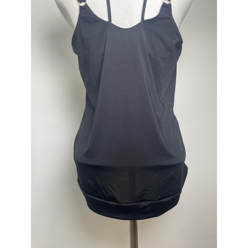 Athleta Womens Empowerment Tank‎ Top MED Black Strappy Shelf Bra Yoga Gym - Picture 7 of 12
